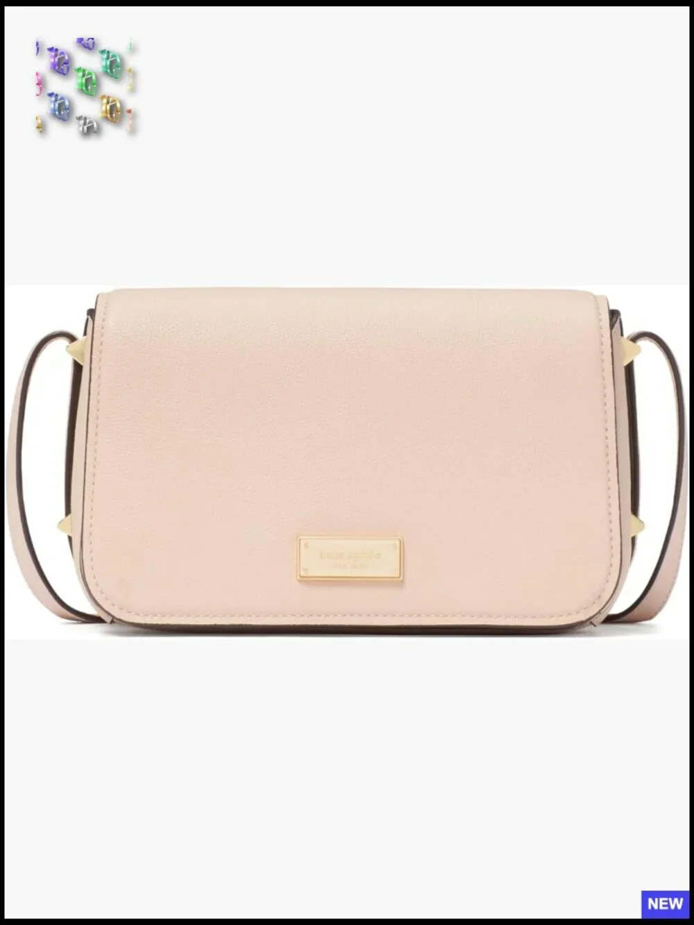 Pebbled Leather Crossbody Bag Chic Minimal Elegant Small Flap Saddle Silhouette - Picture 1 of 4